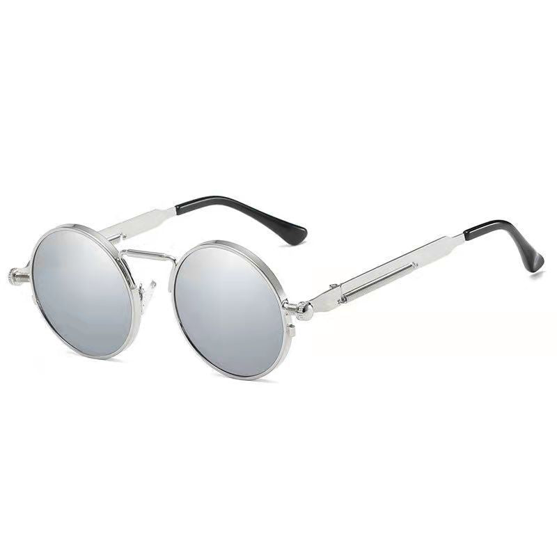 Damen Runde Metall-Sonnenbrille mit verspiegelten Gläsern Brehn