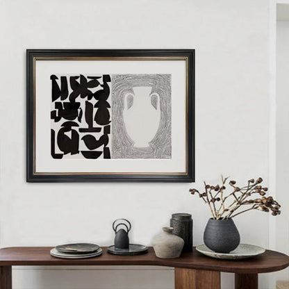 Eingerahmte abstrakte kalligraphische Kunstwerke