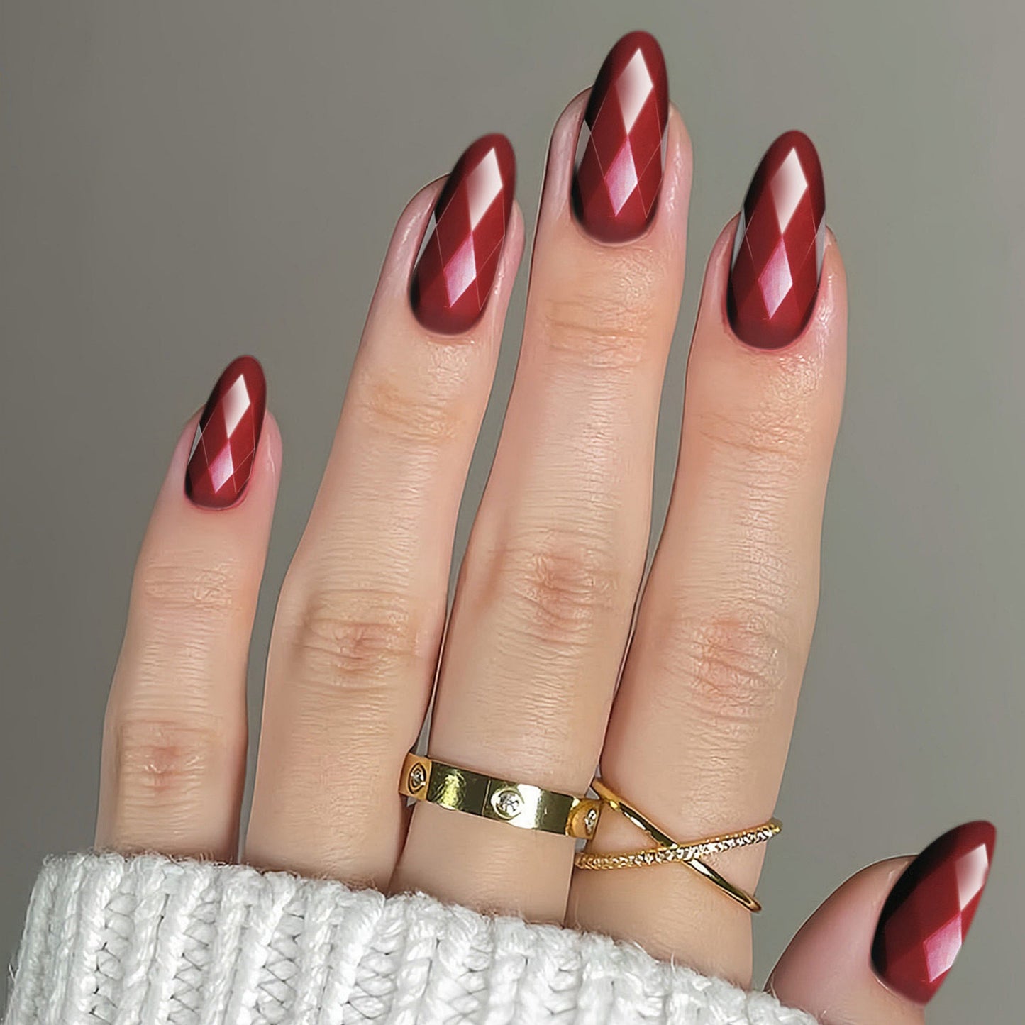 Diamantförmige Glänzende Nail Extensions Brehn