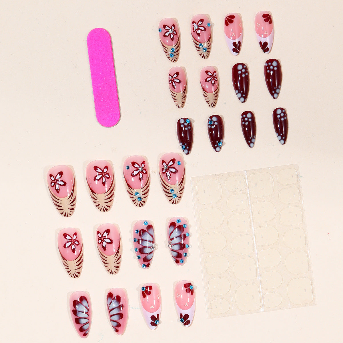 Künstlerische Florale Nagelverlängerungen Brehn