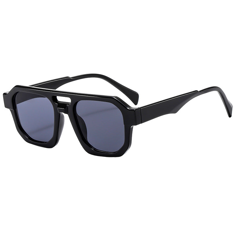 Damen exklusive polygonale Sonnenbrille mit luxuriösem Schildpatt-Muster Brehn