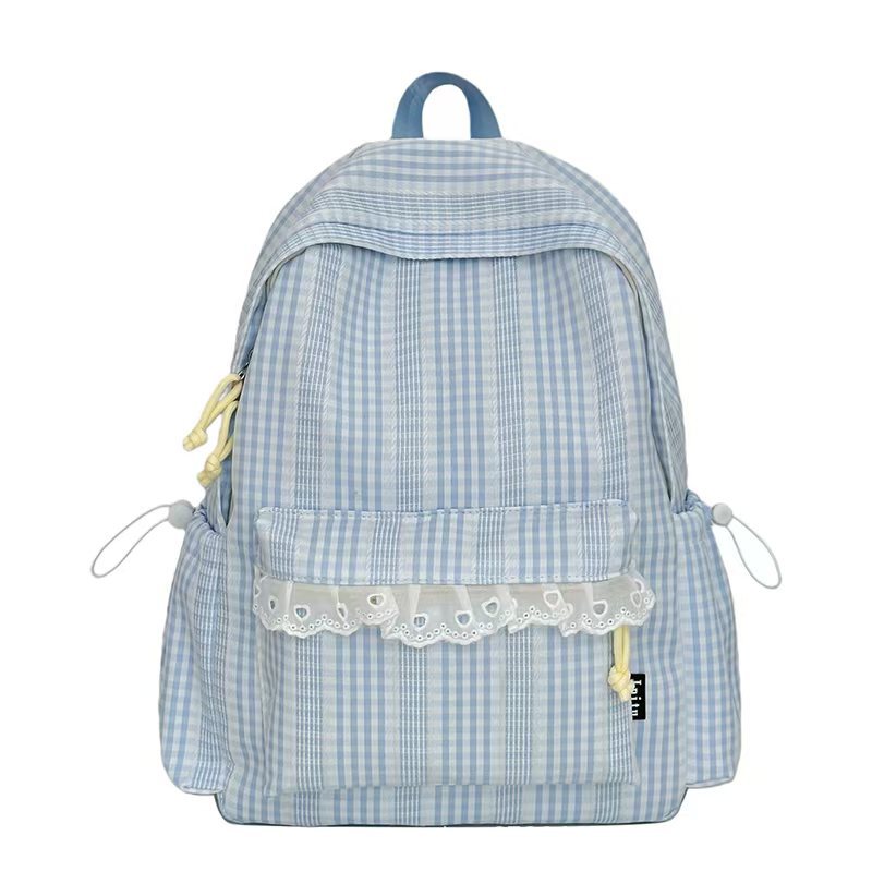 Gingham-Muster Stilvoller Rucksack Brehn