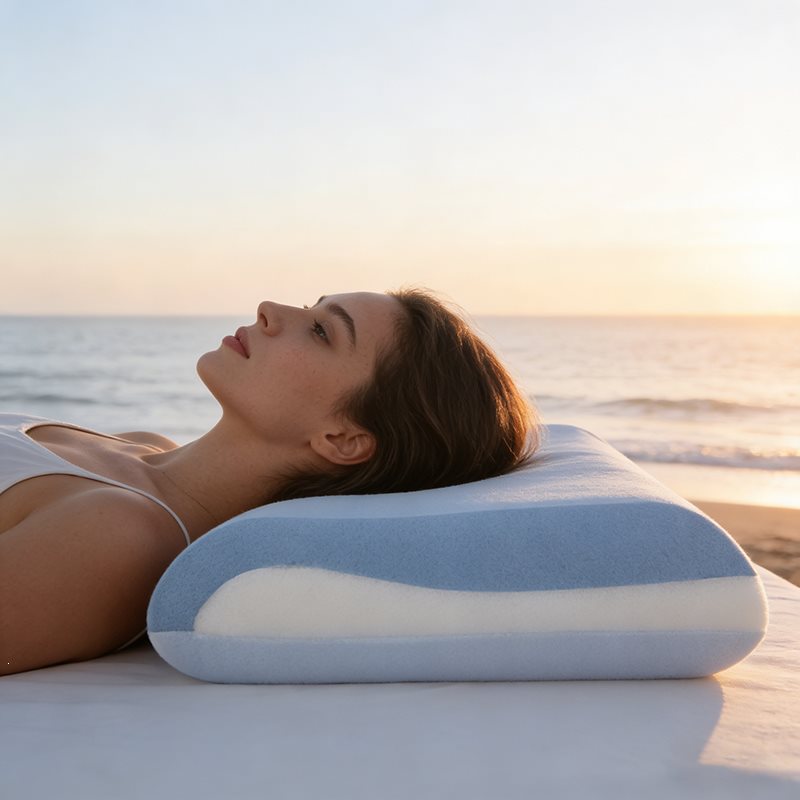 kontur memory foam ergonomisches zervikal-kissen mit atmungsaktivem kühlendem gestricktem bezug und abnehmbarem waschbarem kissenbezug Brehn