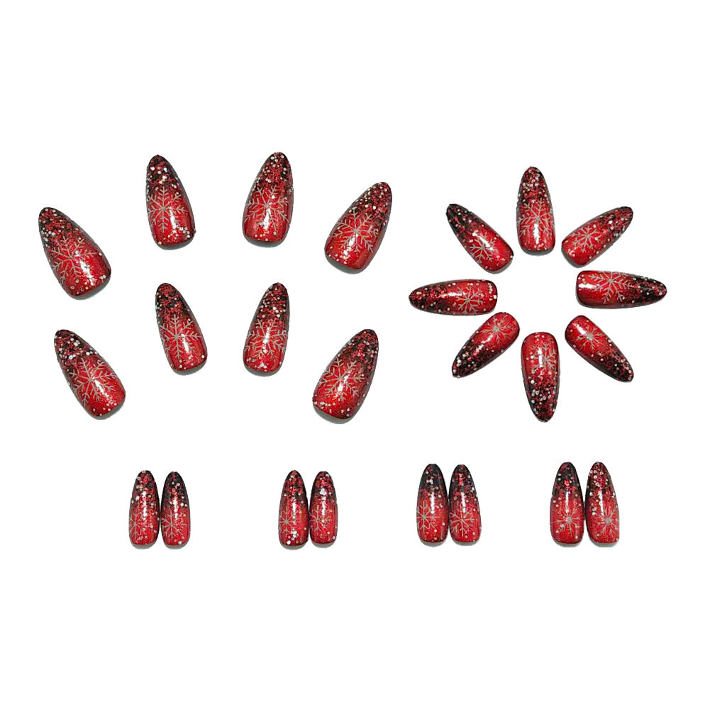Glitzernde Kunstnägel mit Winterdesign Brehn