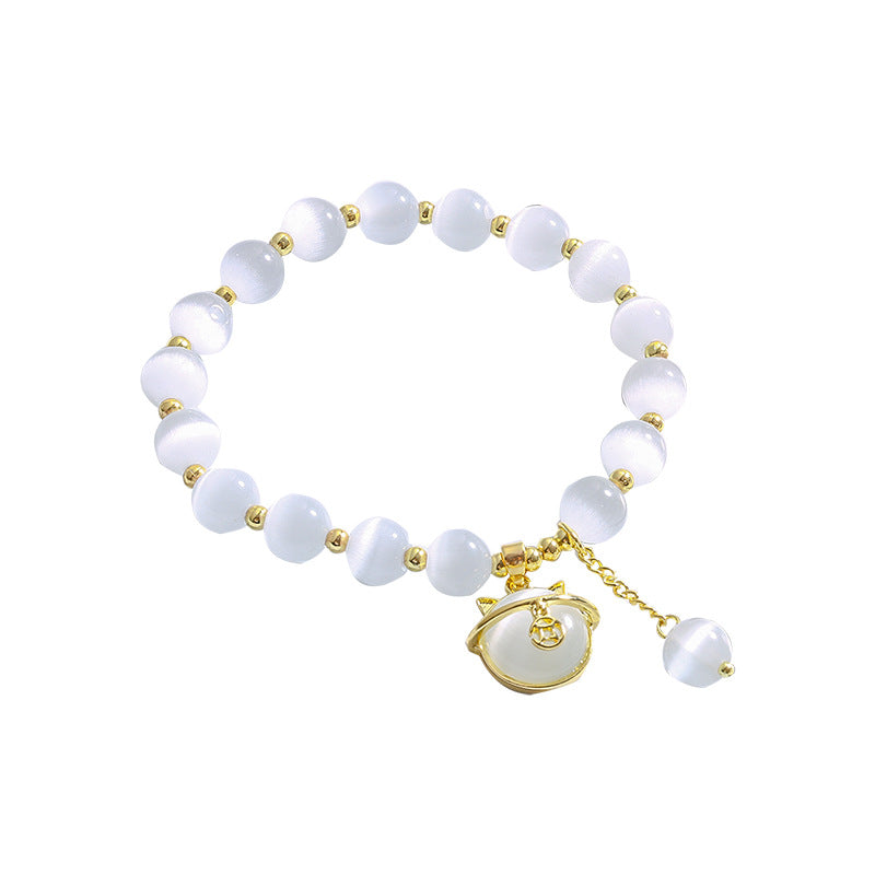 Charm Perlenarmband mit Katzenanhänger Brehn