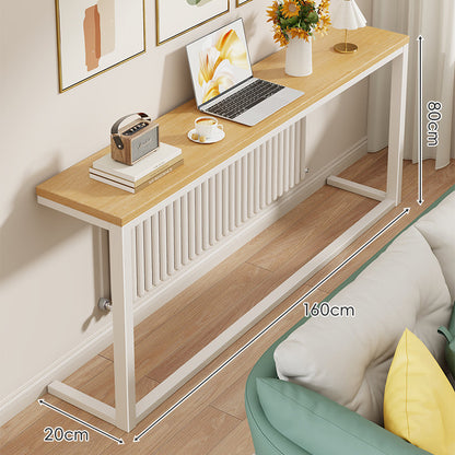 Schlanke Metallkonsole mit Holzoberfläche für Sofa-Rücken und Flur