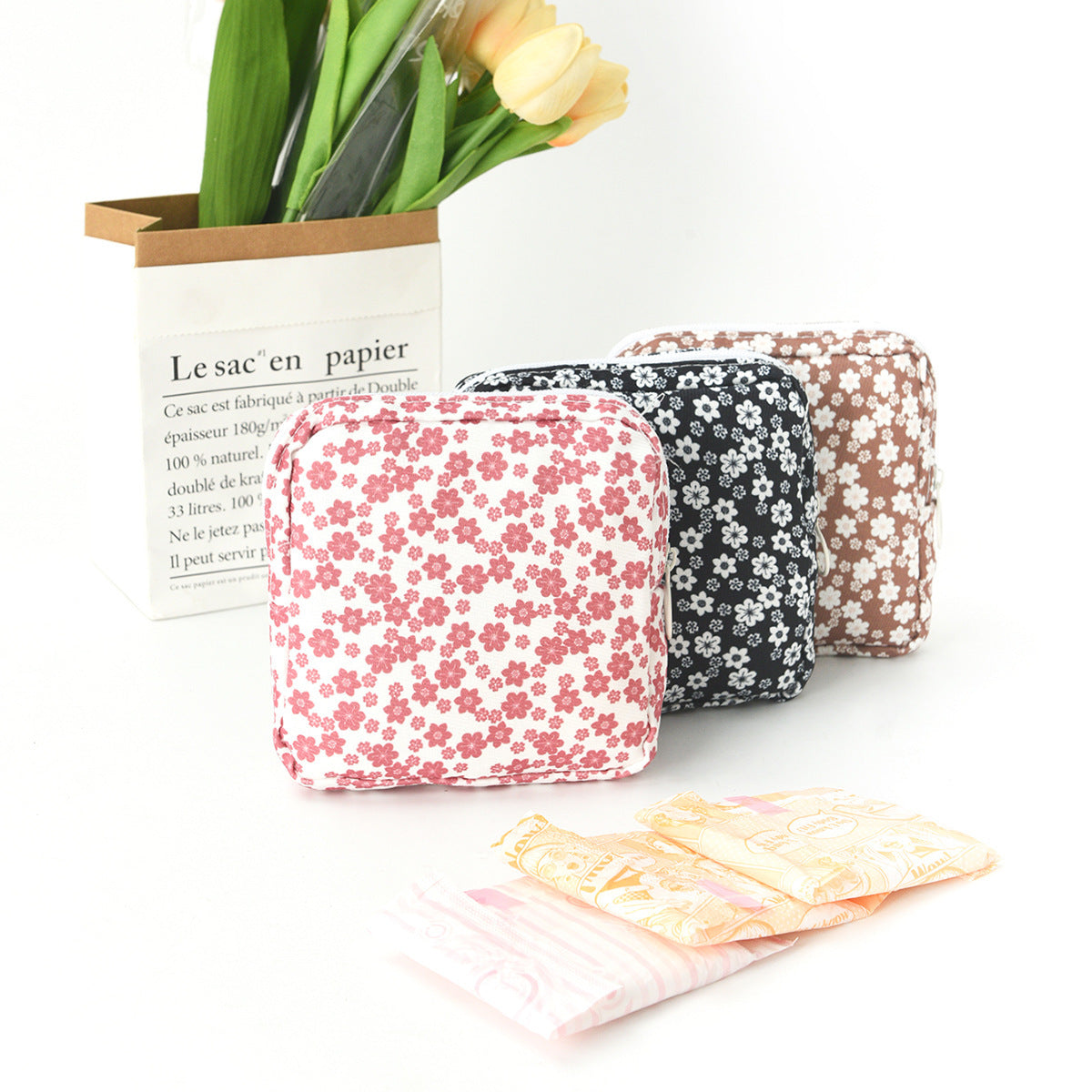 Kosmetik-Organizer mit Blumenmotiviertem Design Brehn