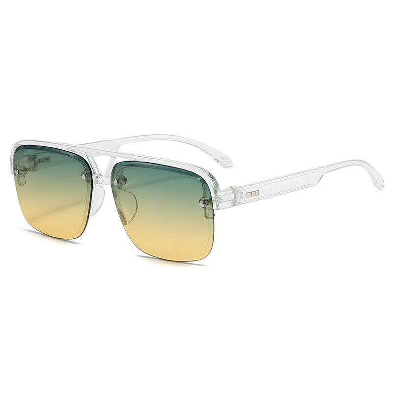 Damen modische quadratische Sonnenbrille mit transparentem Rahmen Brehn