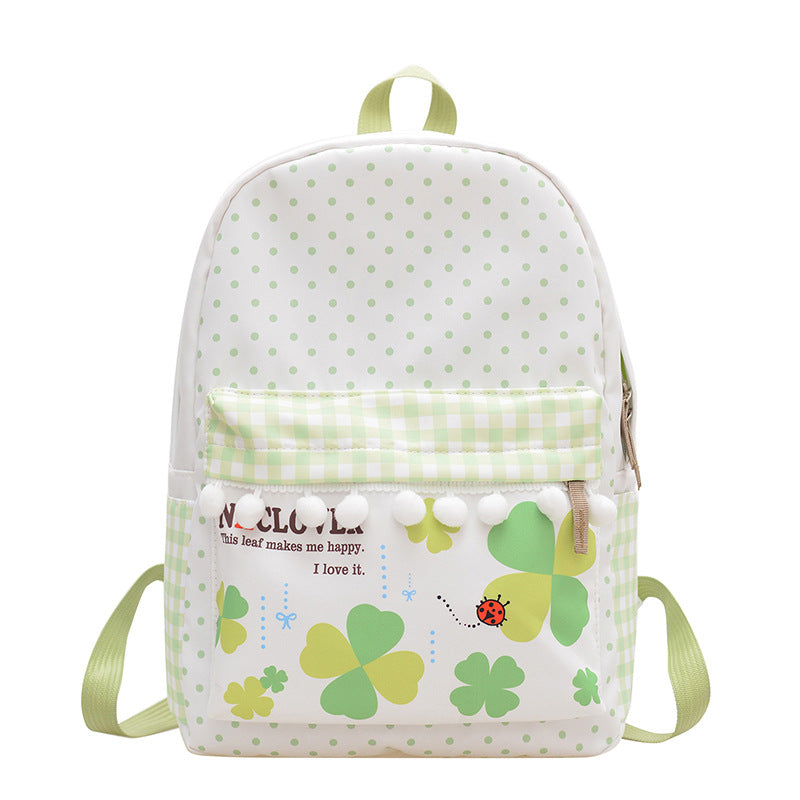 Verspielt gemusterter Schulrucksack