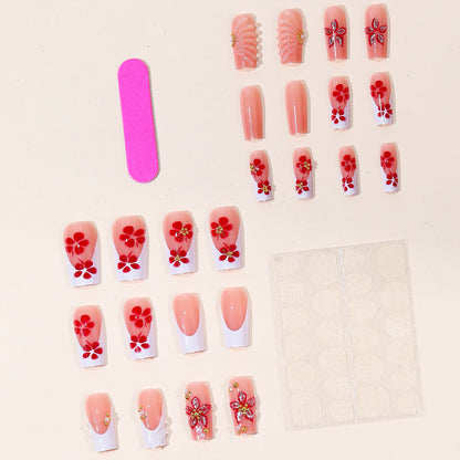 Elegante Florale Acryl Nagelkunst Brehn