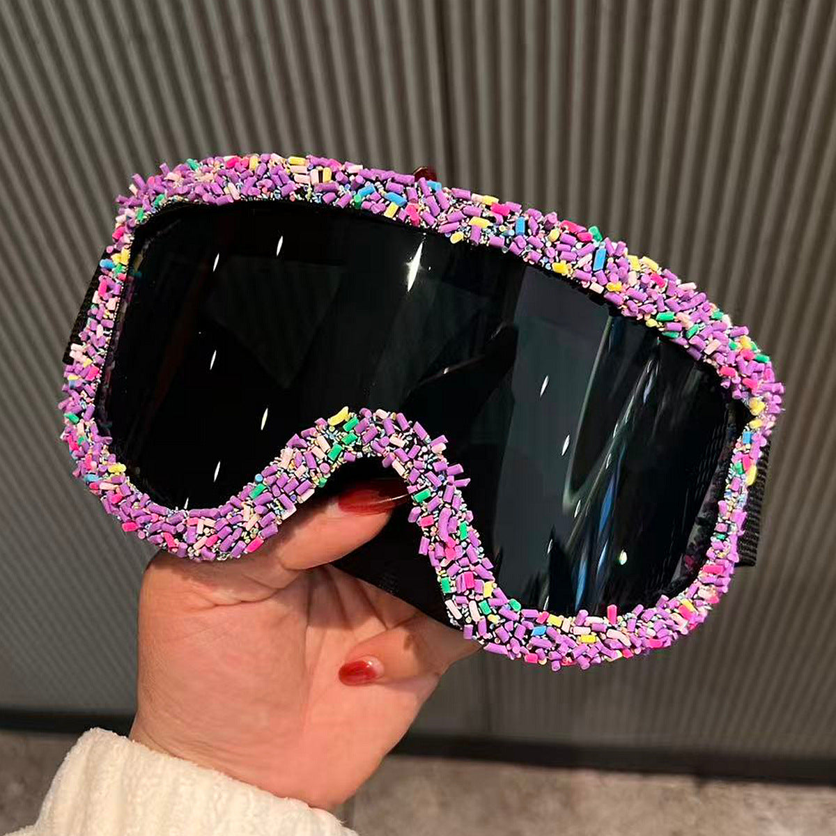 Damen stylische Skibrille mit einzigartigem Dekor Brehn
