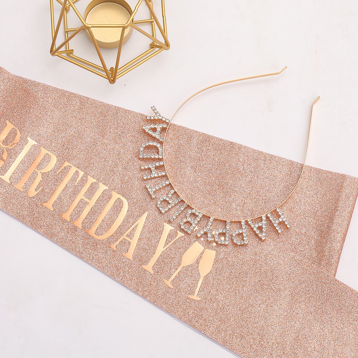 Damen Glitzernder Haarreif mit "Happy Birthday"-Aufschrift Brehn