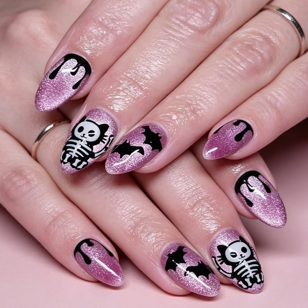 Künstlerische Halloween-Themen Press-On Nagelkunst Brehn