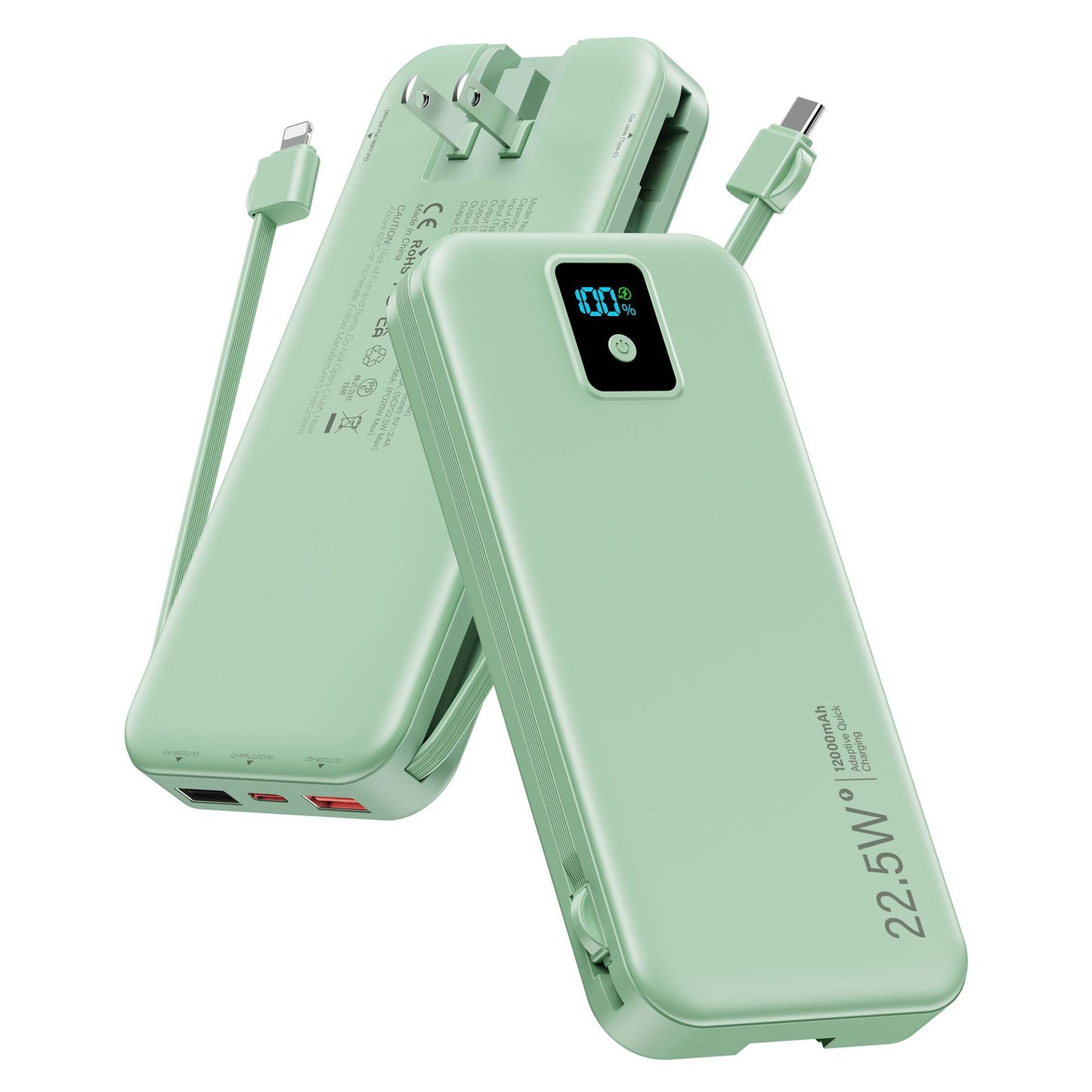 Powerbank mit Digitalem Lcd-Display und Integriertem Ladegerät Brehn
