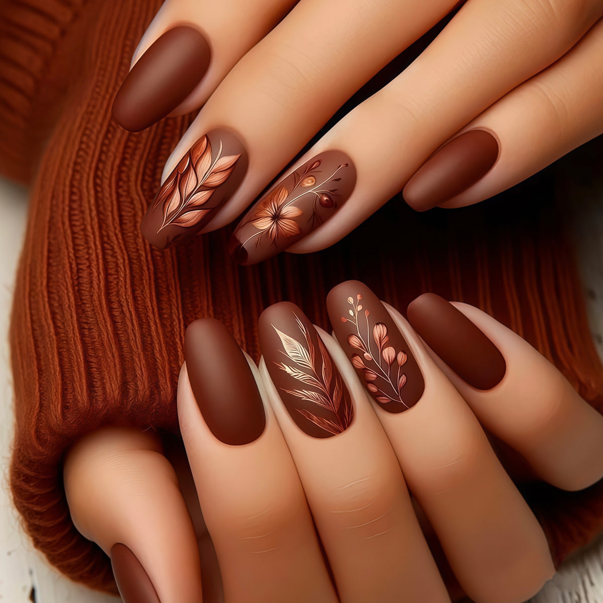 Künstlerische von der Natur inspirierte Nagelkunst Brehn