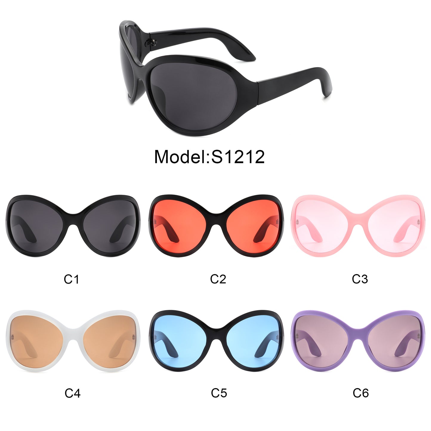 Damen Sonnenbrille im stilvollen Schmetterlingsdesign mit UV-Schutz und breitem Rahmen Brehn