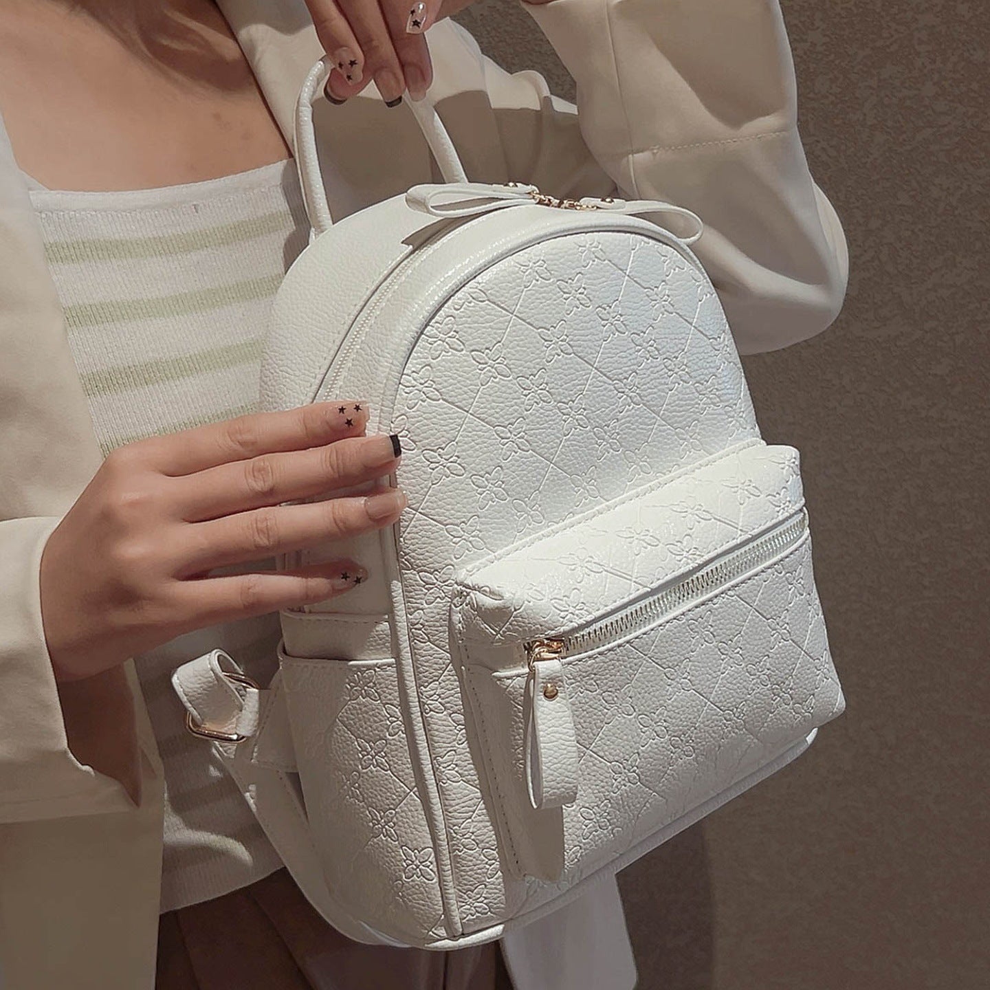 Florales Texturiertes Mini-Rucksack Brehn