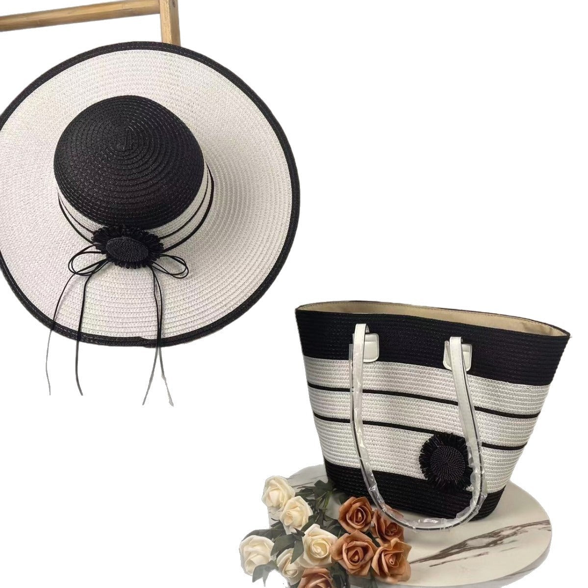Elegante Strandtasche mit Zugehörigem Sonnenhut Brehn