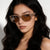Damen stylische Sonnenbrille mit modernem transparentem Rahmen Brehn