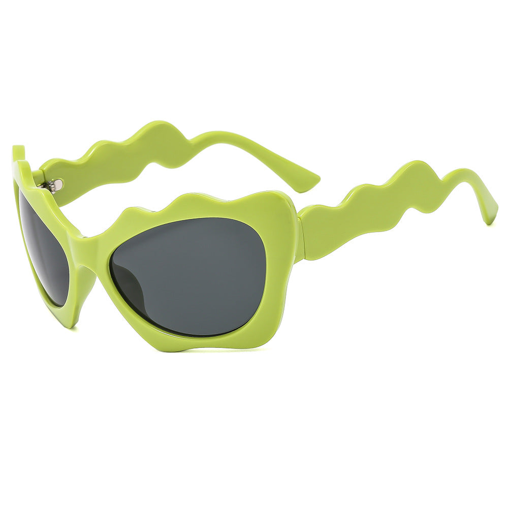 Damen Sonnenbrille im kreativen Wellen-Design Brehn