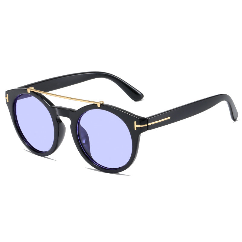 Damen modische Sonnenbrille mit eleganten runden Gläsern Brehn