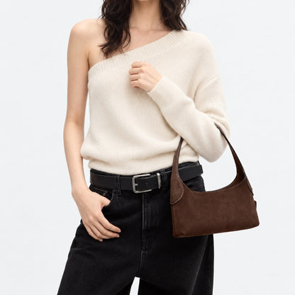 Elegante Wildleder Schultertasche
