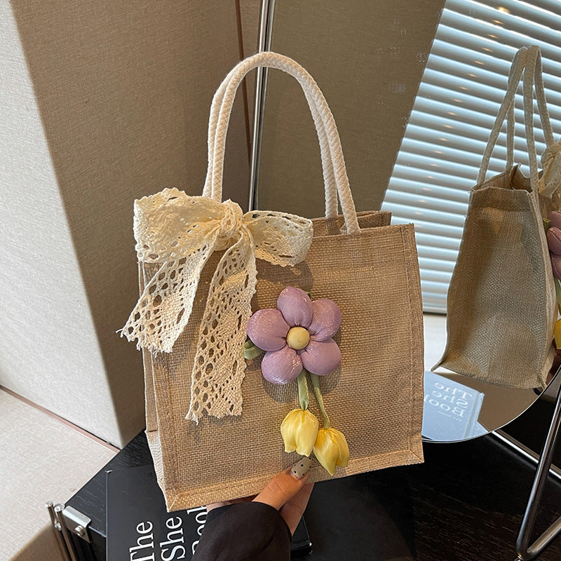 Floral Accent Handgefertigte Tote Bag