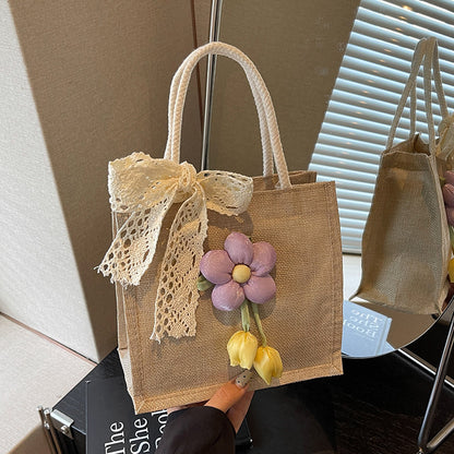 Floral Accent Handgefertigte Tote Bag
