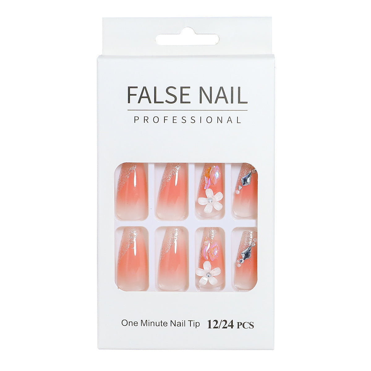 Dekorativer Press-On-Nagelset mit 3D-Akzenten Brehn