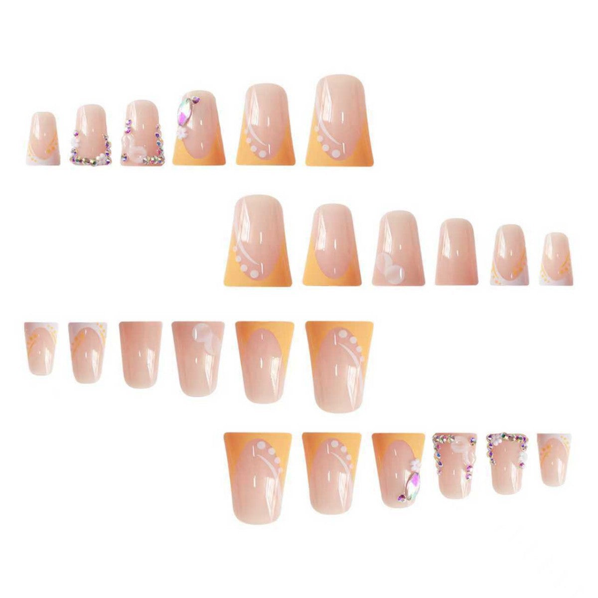 Dekorative florale Strass-Nagelerweiterungen Brehn