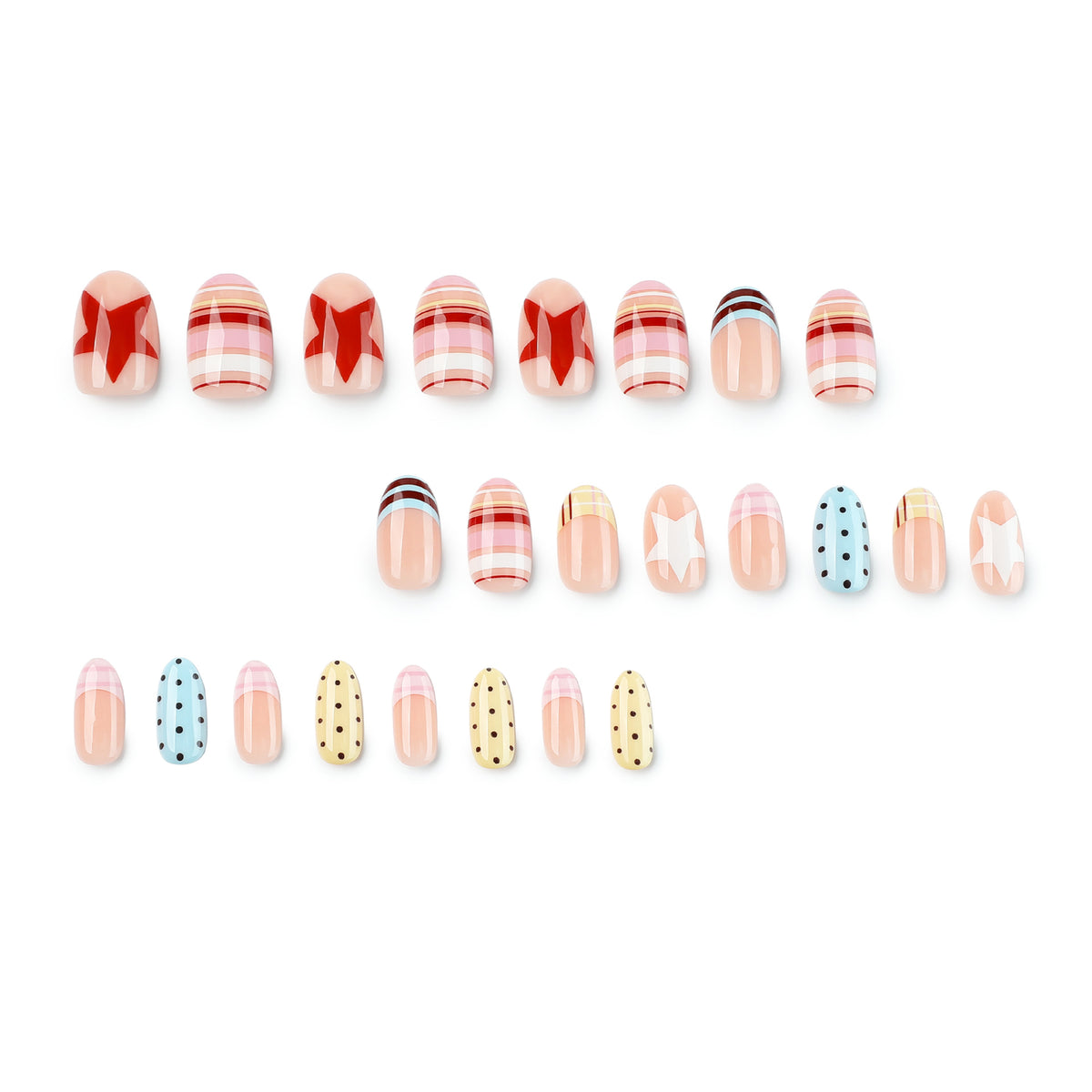 Kunstvolle Nagelkunst mit buntem Design Brehn