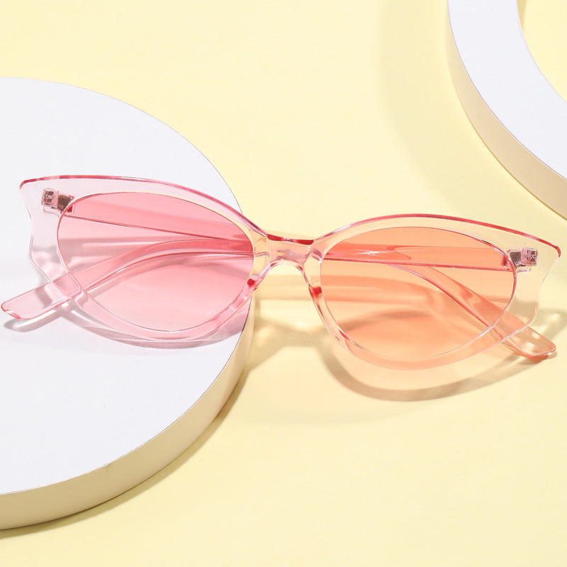 Damen Katzenaugen Sonnenbrille mit transparentem Rahmen Brehn
