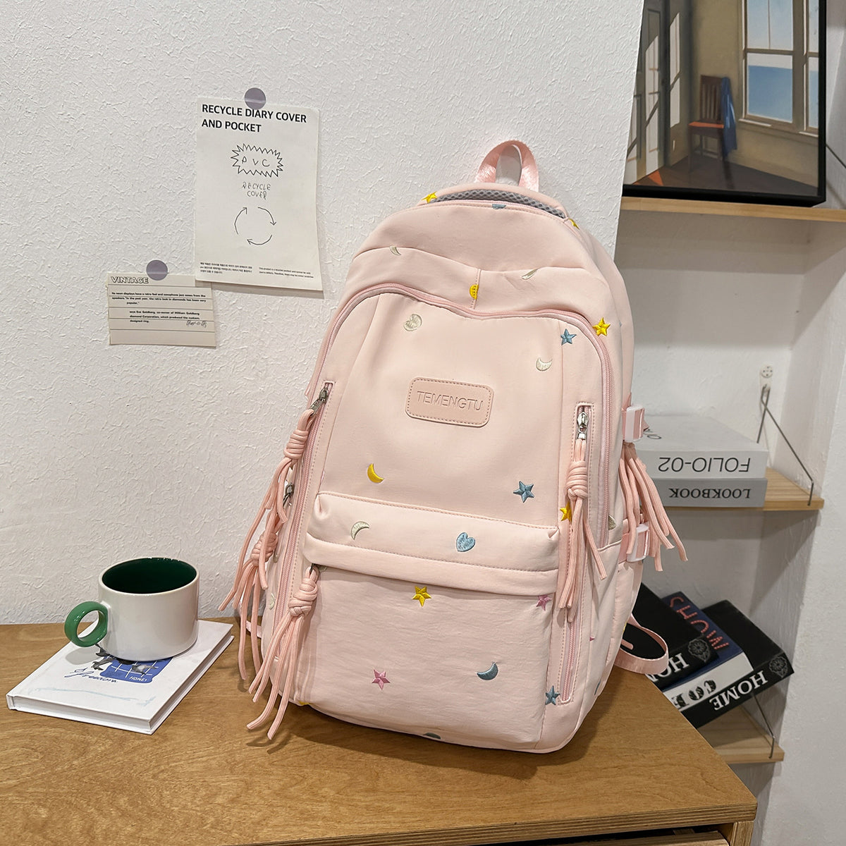 Stylischer Bestickter täglicher Rucksack Brehn