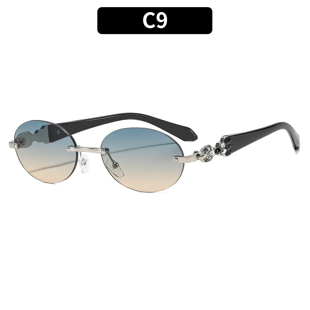 Moderne ovale Rahmen Sonnenbrille