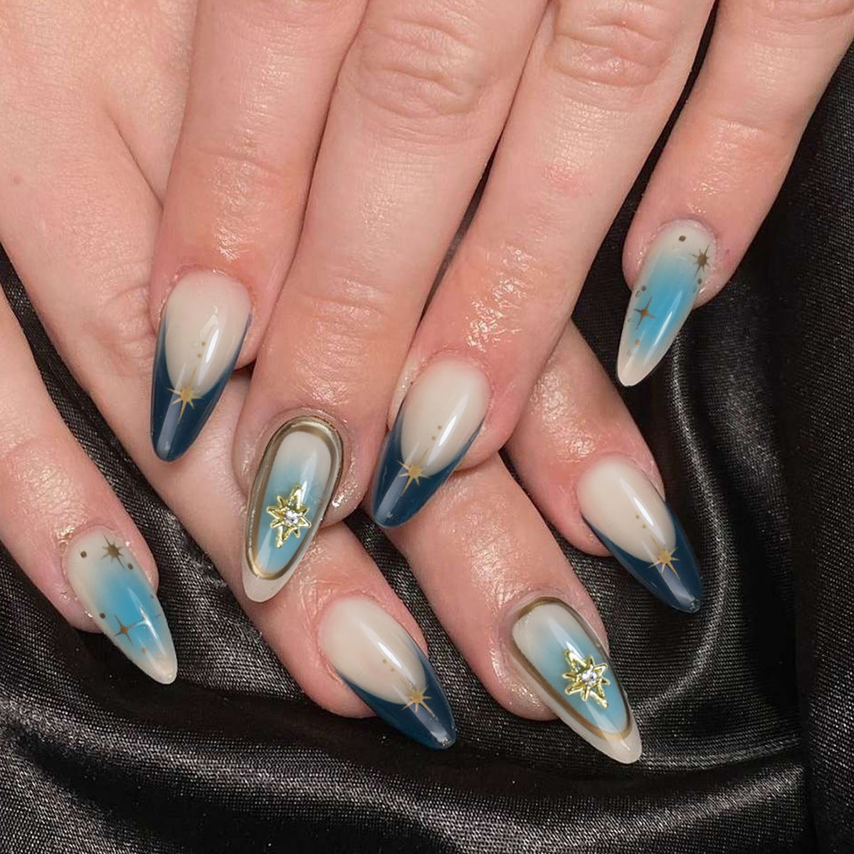 Künstlerische Ombre Press-On Nagelkunst Brehn