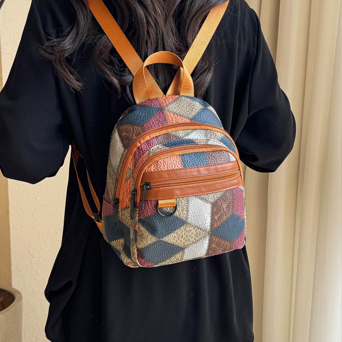 Stylische geometrisch gemusterte Mini-Rucksack für Frauen Brehn