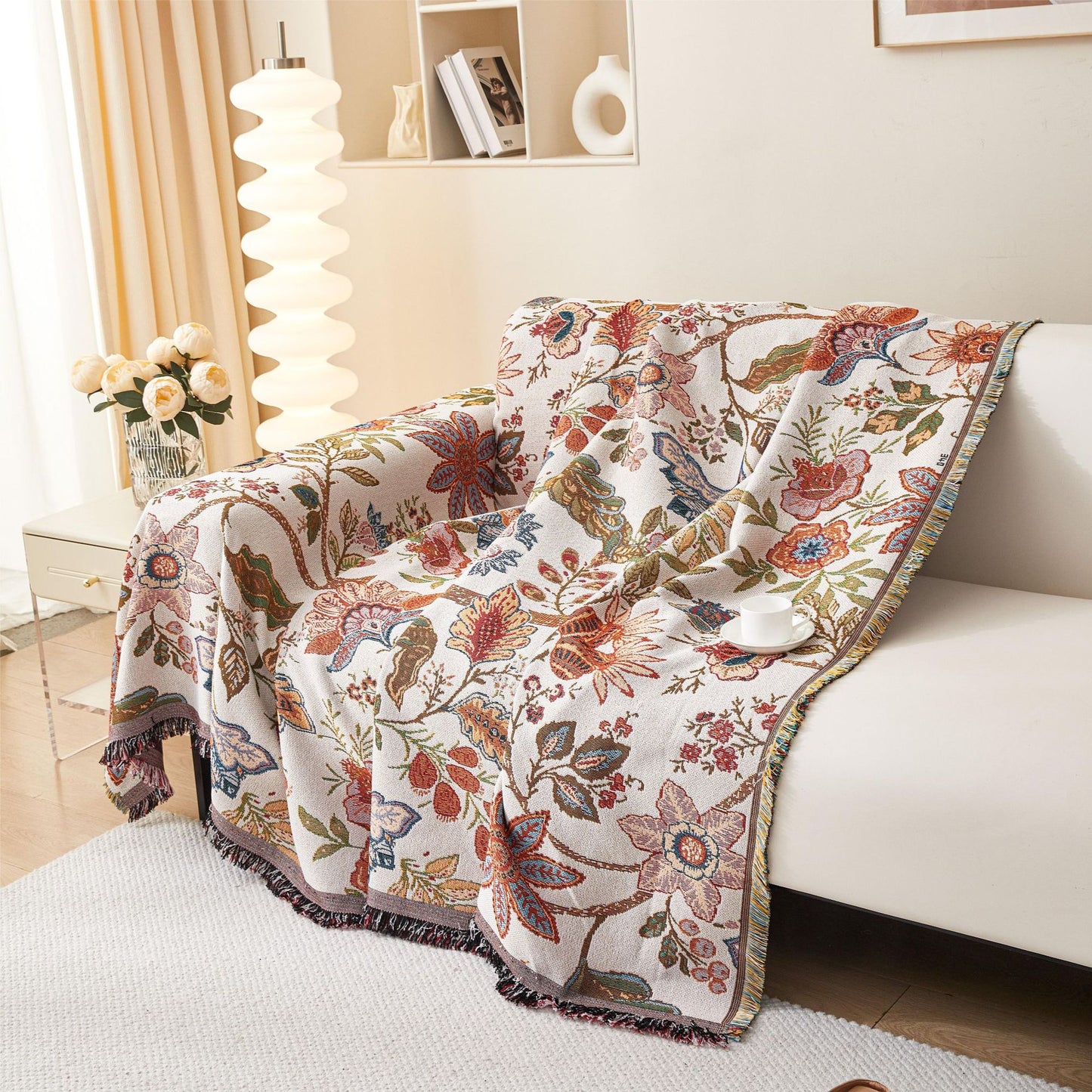 Künstlerisches Blumenmuster Sofaüberwurf