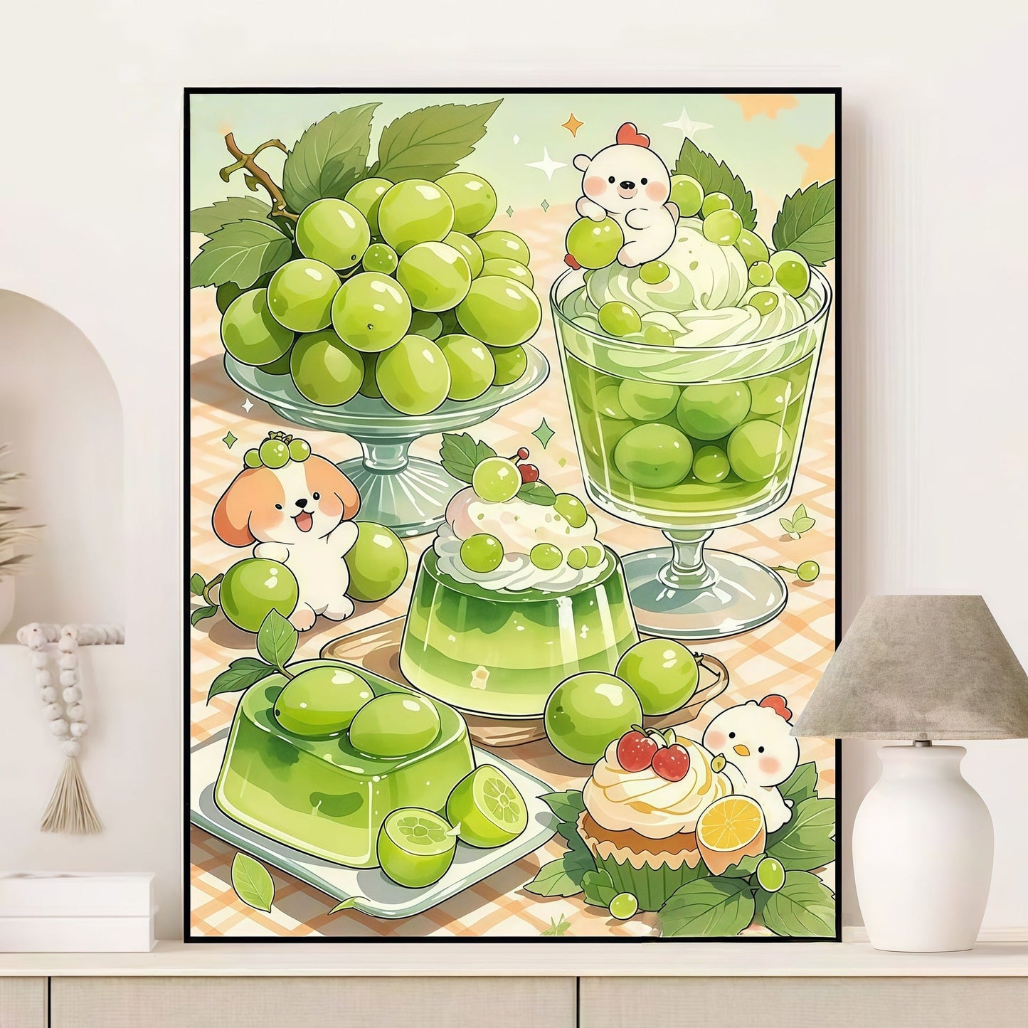 Fruchtiges Dessert-Themen-Leinwand-Kunstwerk Brehn