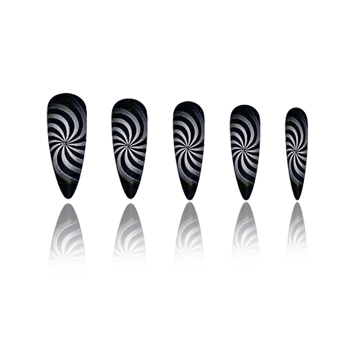 Künstlerisches Spiralmuster Nagelverlängerungen Brehn