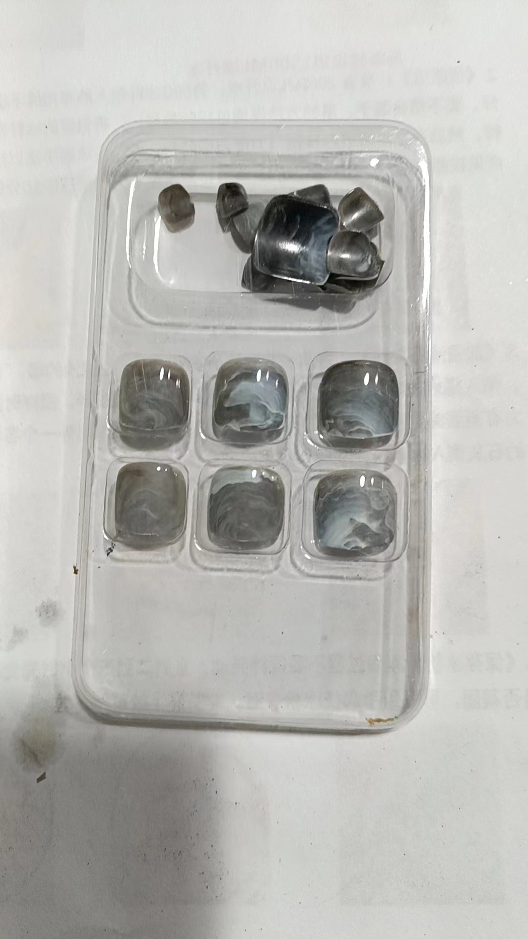 Marmor Effekt Druck-Nagel-Set Brehn