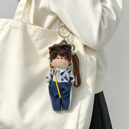 Hooded Doll Bag Charm Schlüsselanhänger mit Denim-Outfit & Schlaufe Brehn