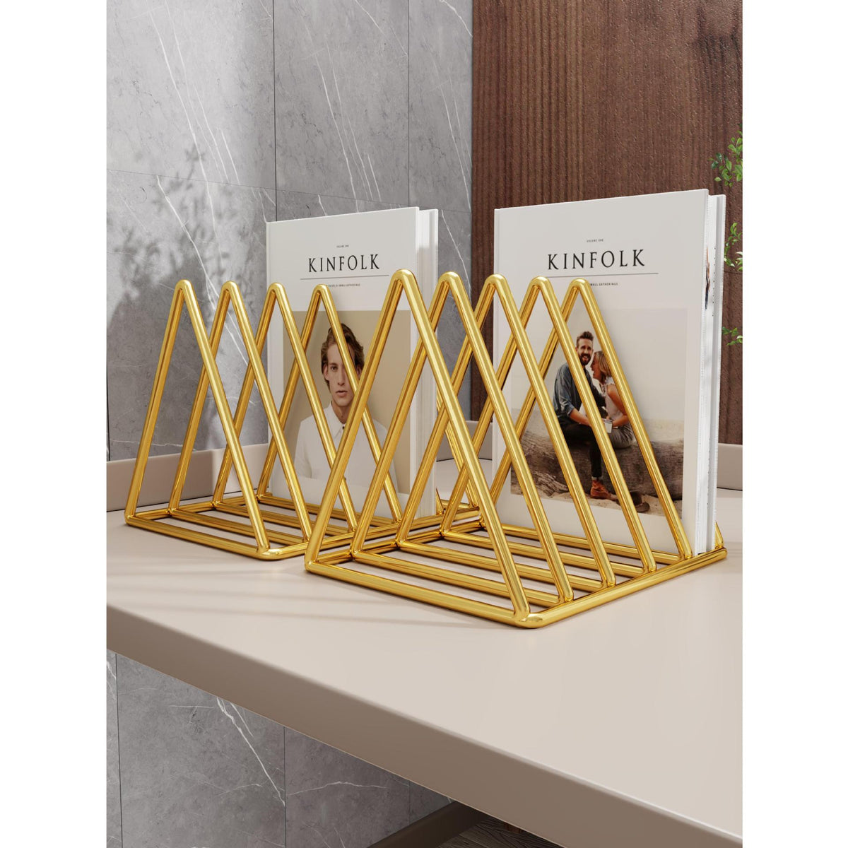 Erweiterbares Holz-Magazin- und Buchregal-Organizer