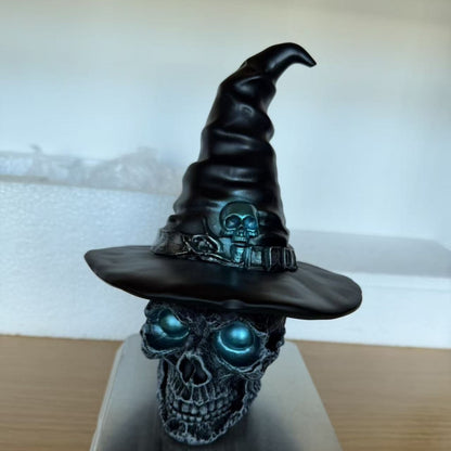 Dekorative Totenkopf mit Hexenhut Brehn
