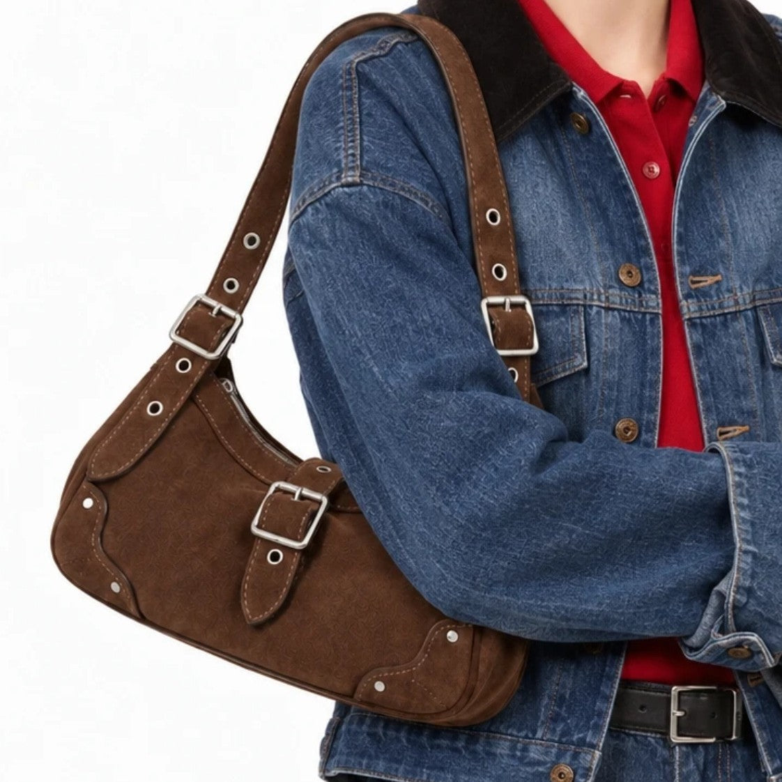 Wildleder Schultertasche