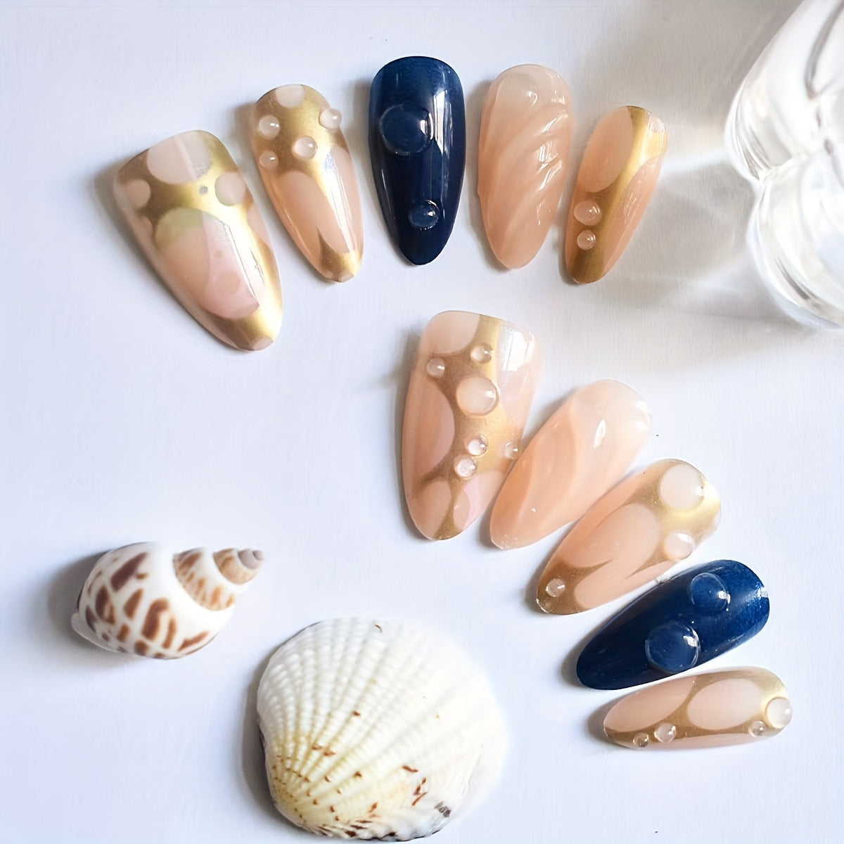 Romantische Blumen temas Press-On Nagelkunst Brehn