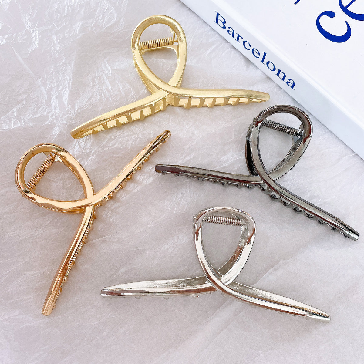 Eleganter Chrome-Haarclip Brehn