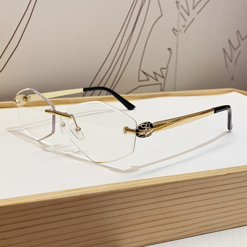 Damen Designer Sonnenbrille mit hexagonalem Rahmen und goldenen Akzenten Brehn