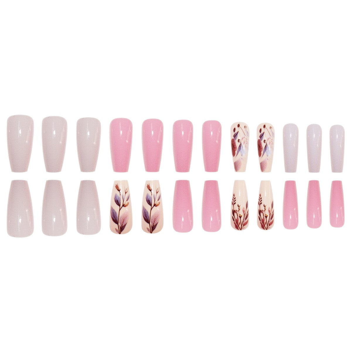 Botanische florale Press-On Nagelkunst Brehn