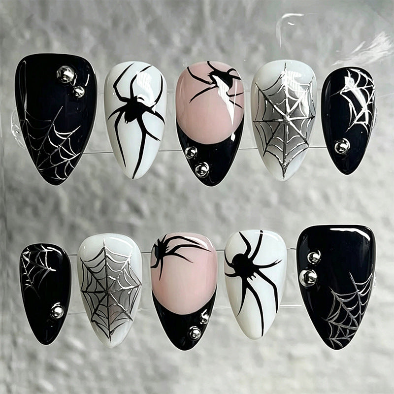 Kreatives Kunstnagelset mit Halloween-Spinnen-Design Brehn