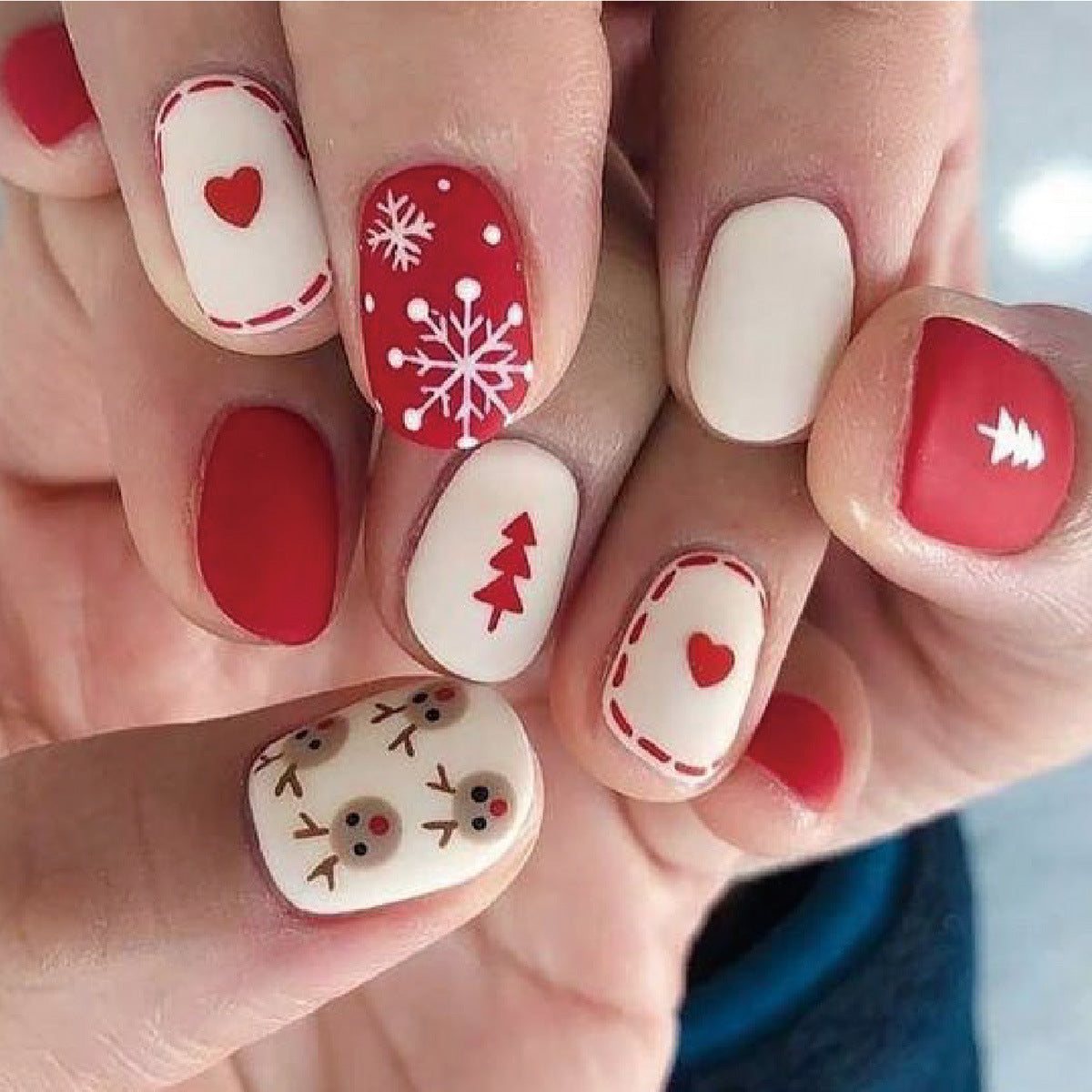 Festliches, urlaubsテーマ Press-On Nagelkunstset Brehn